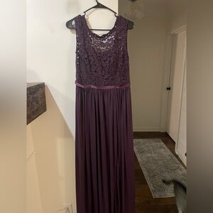David's Bridal Plum Gown